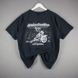 Harley Davidson Las Vegas Cafe Faded Worn Vintage Tee